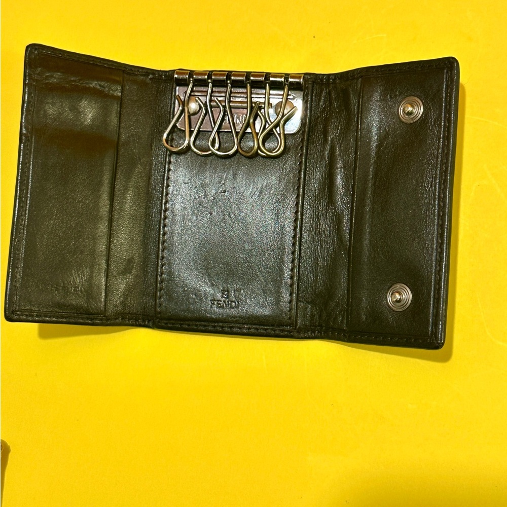Fendi Black and Brown Monogram Key Holder